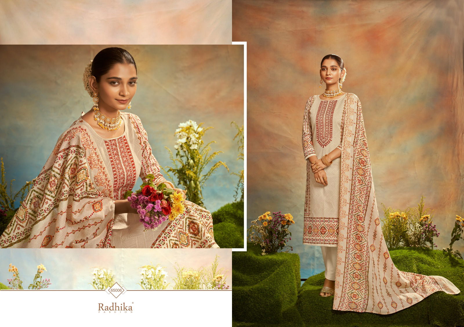 Azara Mussaret Vol 23 By Radhika Cotton Dress Material Catalog
